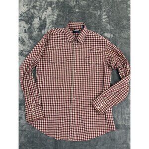 Wrangler Mens Checkered Button-Up Long Sleeve Shirt Size L Pearl Snap